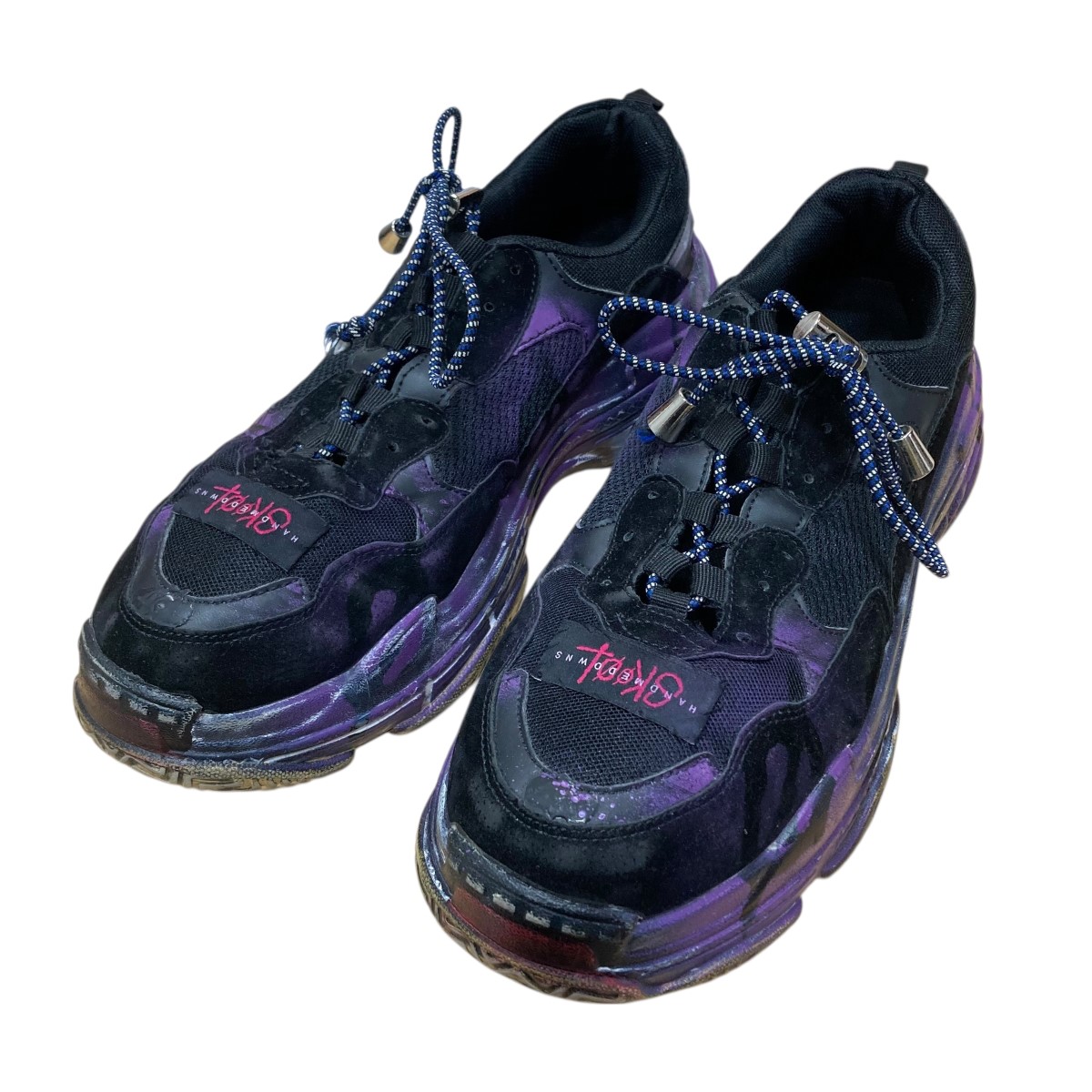 【中古】 SKOOT ローカットスニーカー ブラック×パープル サイズ：28cm 【価格見直し】