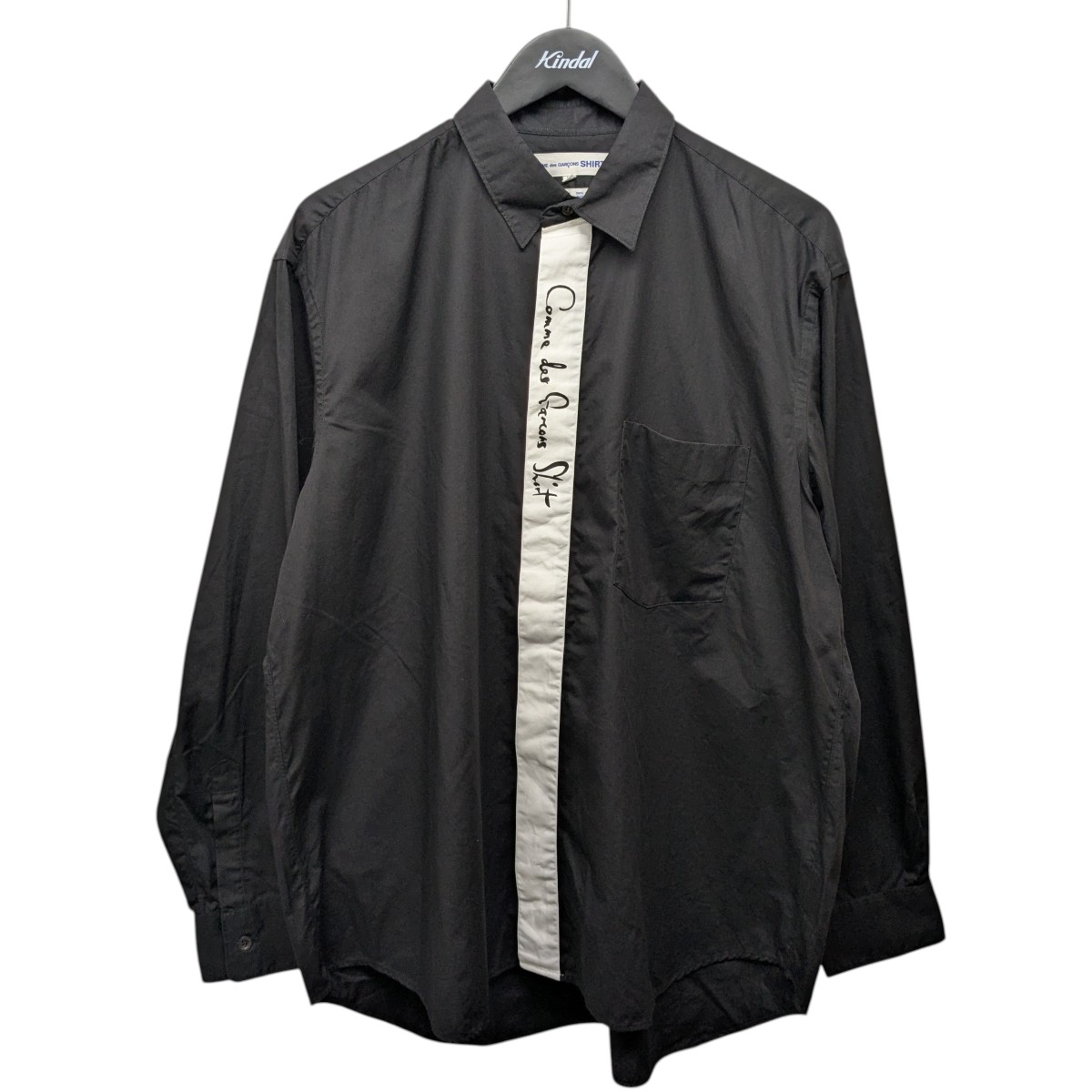 【中古】\u003cBR\u003eCOMME des GARCONS SHIRT\u003cBR\u003e88AW すべり出し期 すべり出し刺しゅう曳き船 手描きロゴプリントシャツ 黒いこと 大きさ：M\u003cBR\u003e【通貨価値思いなおす】