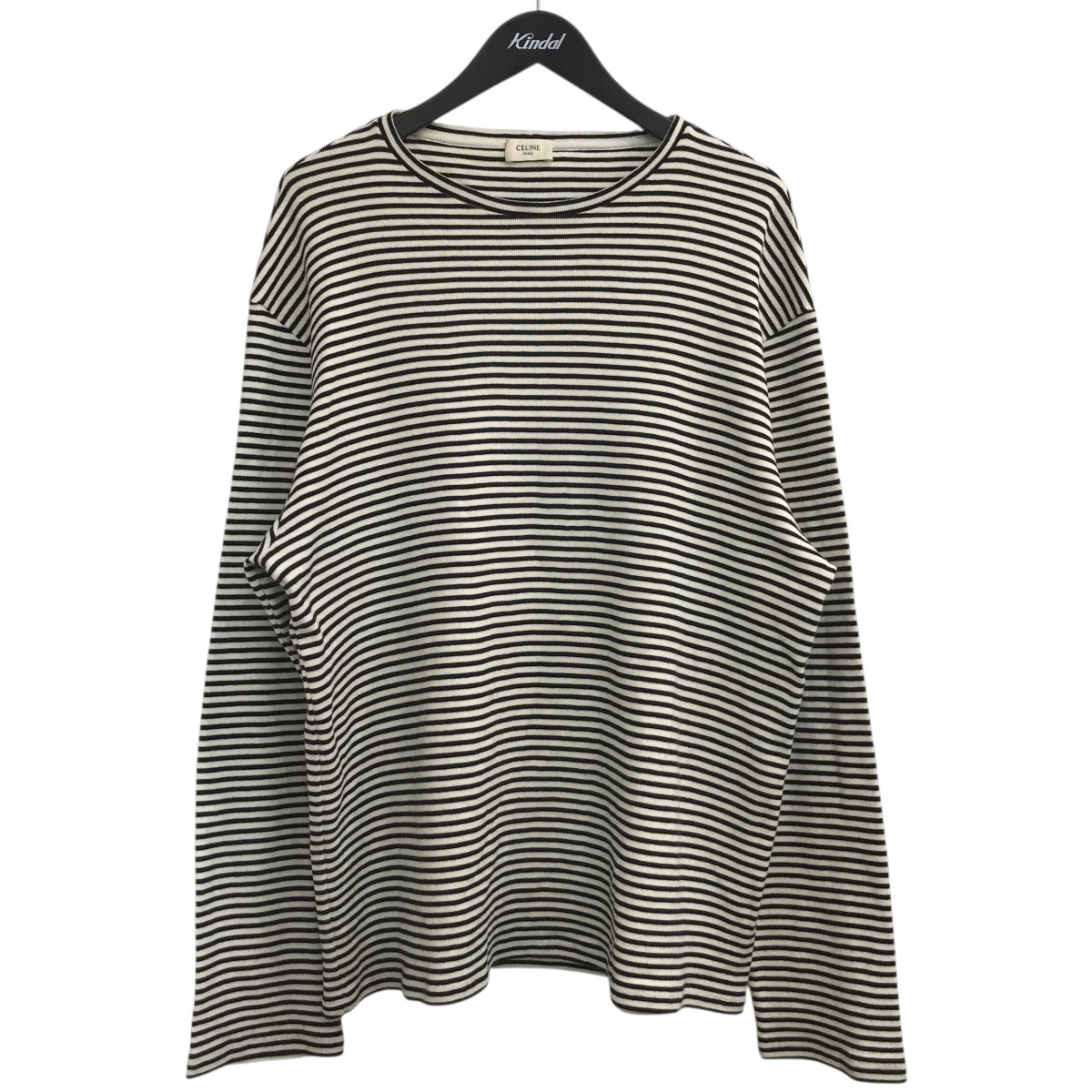 【中古】 CELINE ハイゲージボーダーニット 2X276545F ブラック×ホワイト サイズ：XL 【価格見直し】