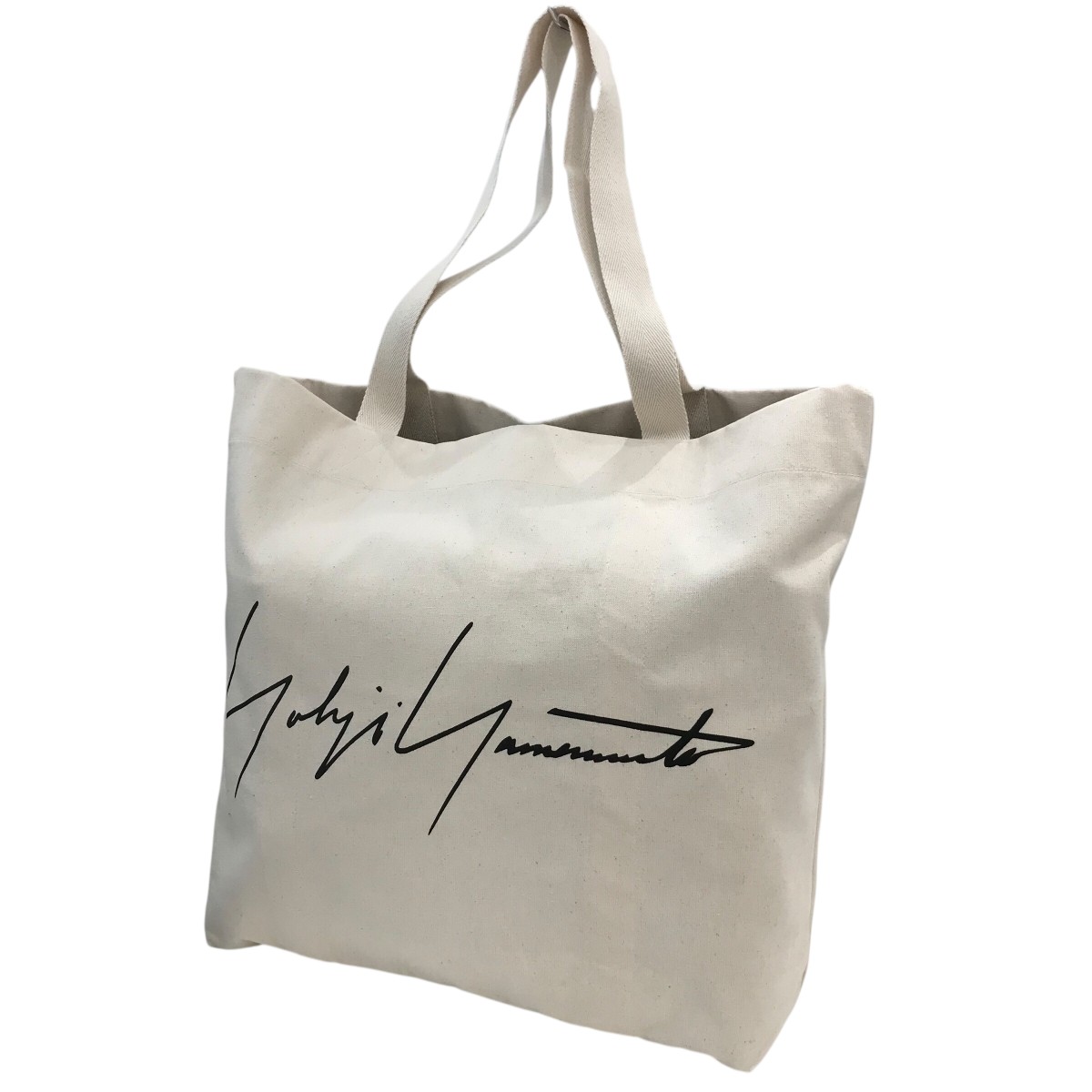 【中古】\u003cBR\u003eYOHJI YAMAMOTO\u003cBR\u003e「NY押さえる」 ロゴキャンバストートバッグ 象牙色\u003cBR\u003e【必要経費思いかえす】
