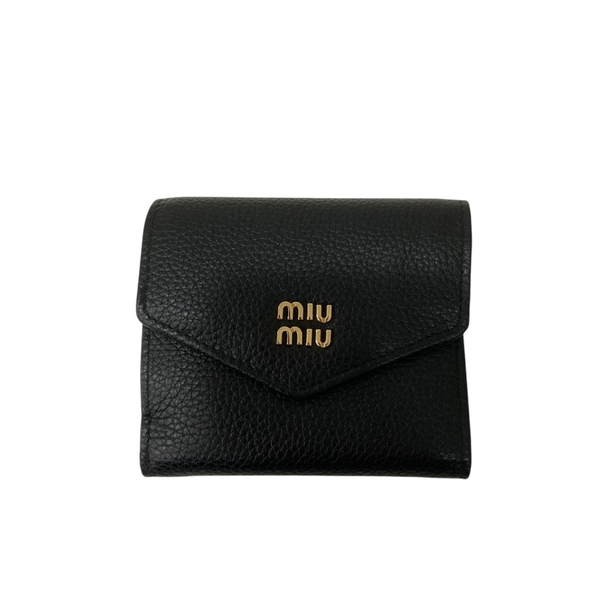【中古】\u003cBR\u003eMIU MIU\u003cBR\u003e二つ折金入れ 5MH051 黒いこと\u003cBR\u003e【通貨価値思いなおす】