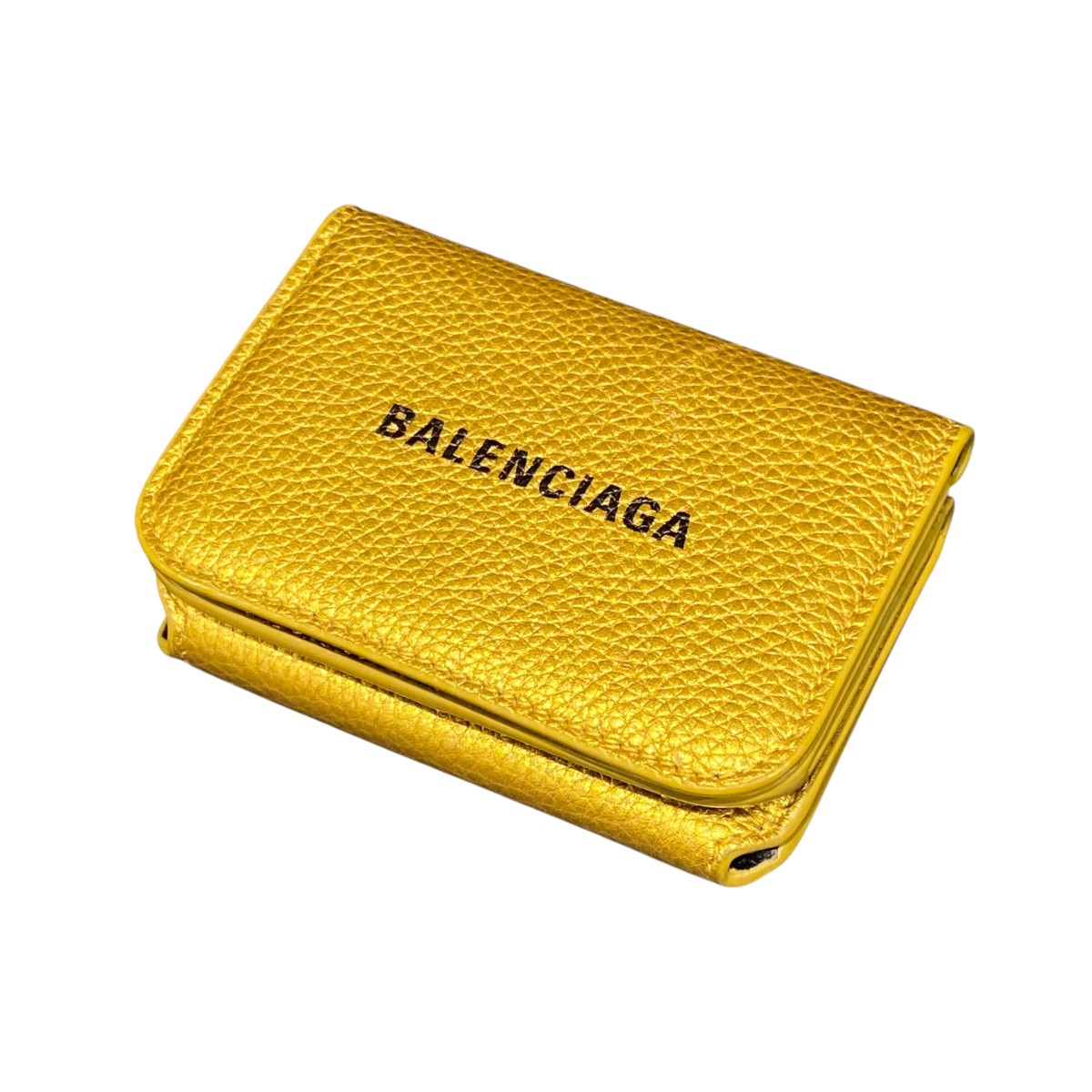 【中古】\u003cBR\u003eBALENCIAGA\u003cBR\u003e3つ折り紙入れ 593813 ゴールド\u003cBR\u003e【必要経費思いかえす】