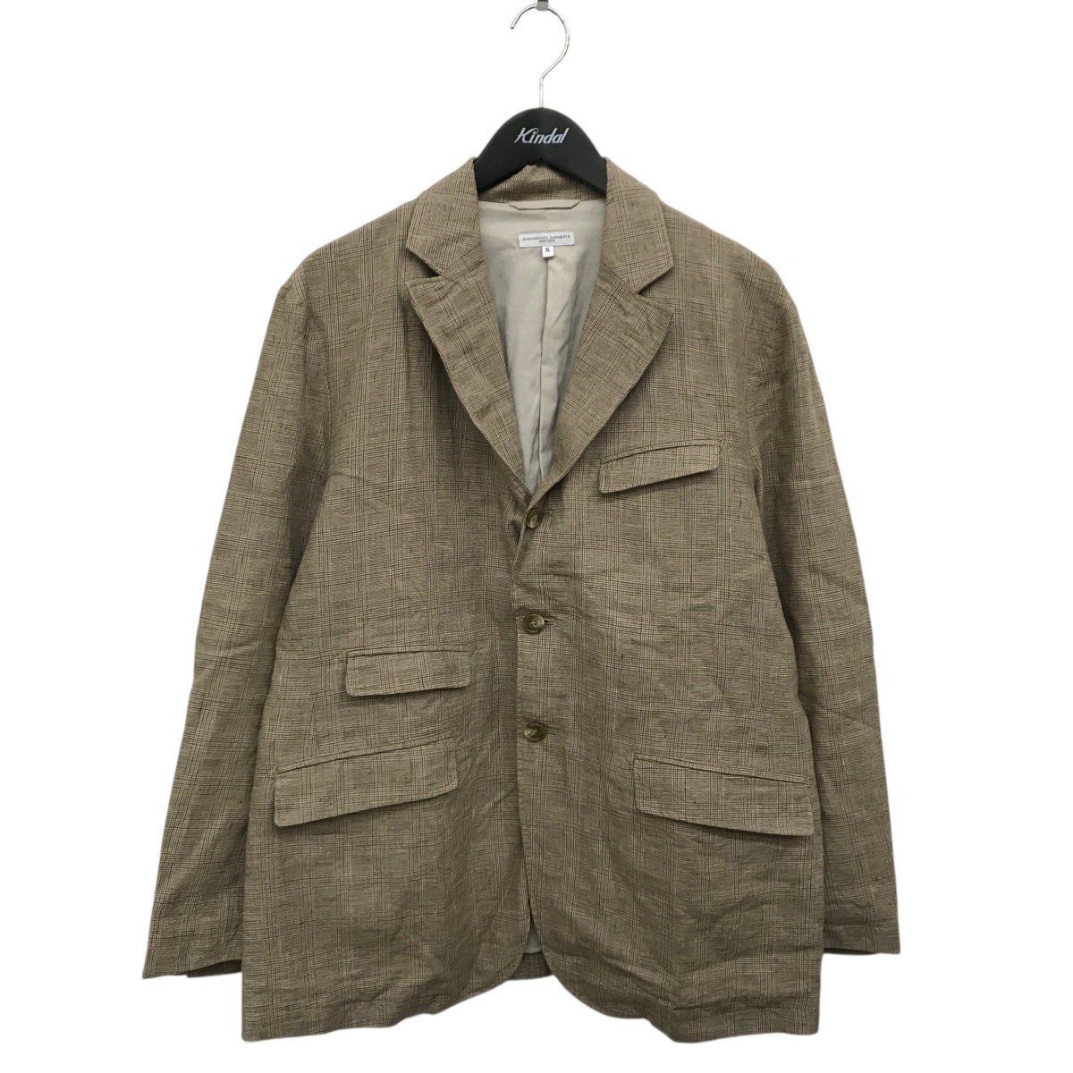 【中古】 Engineered Garments　 チェック テーラードジャケット ベージュ サイズ：S 【110226】（エンジニアドガーメンツ）