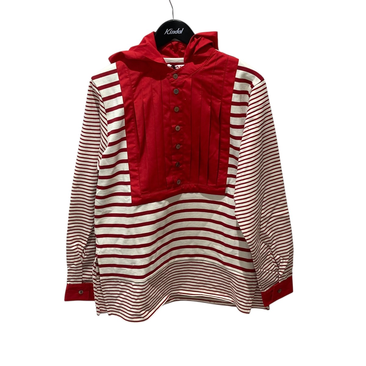【中古】 MASU 25SS Marine Pullover Shirt プルオーバーシャツ M25K6CS005 レッド×ホワイト サイズ：46 【価格見直し】
