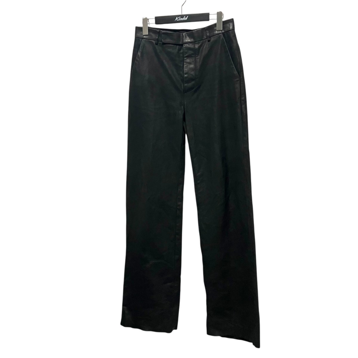 【中古】RICK OWENS 25SS なめし革ズボン下 RP01E7302-LSU 黒いこと 大きさ：38 【110226】（リックオウエンス）