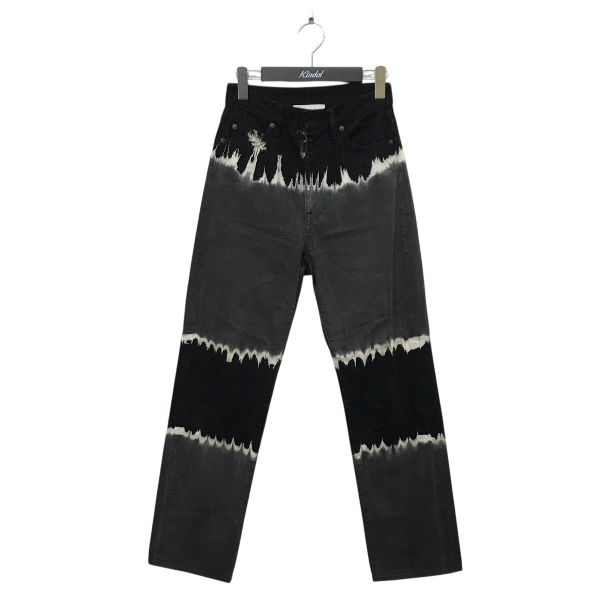 【中古】 UNUSED　 タイダイデニムパンツ UW0960 TIE DIE DENIM ブラック×グレー×ホワイト サイズ：00 【110226】（アンユーズド）