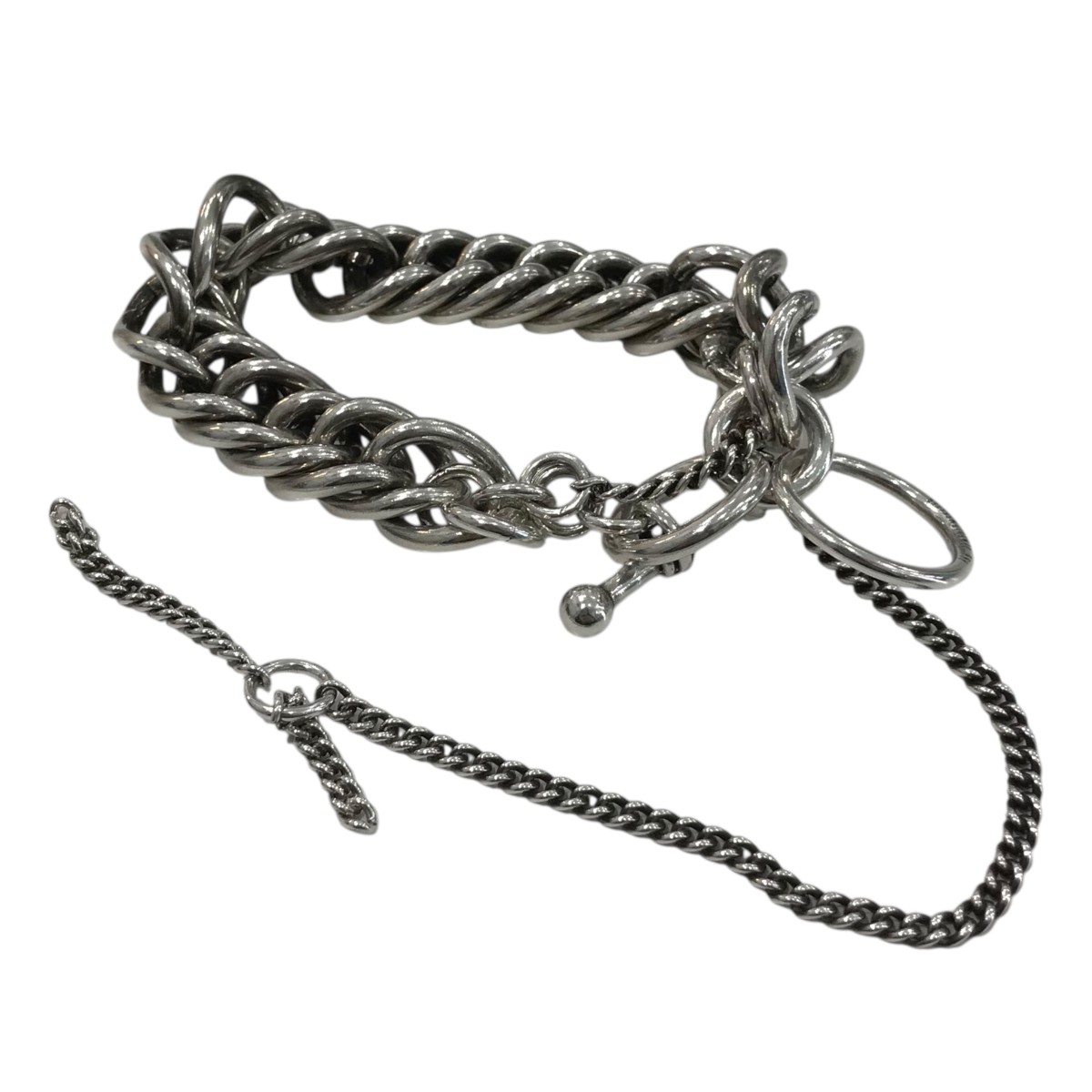 【中古】\u003cBR\u003eANN DEMEULEMEESTER\u003cBR\u003e腕輪 しろがね色\u003cBR\u003e【通貨価値思いなおす】