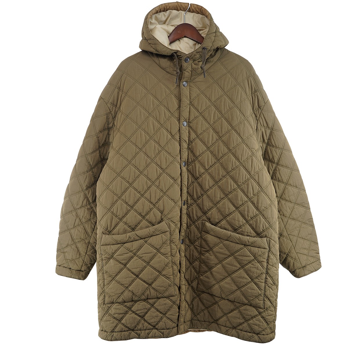 【中古】YOKE23AW REVERSIBLE QUILTING HOODED COAT キルティング フード フーデッド コート カーキ サイズ：3【価格見直し】｜ブランド古着のカインドオル