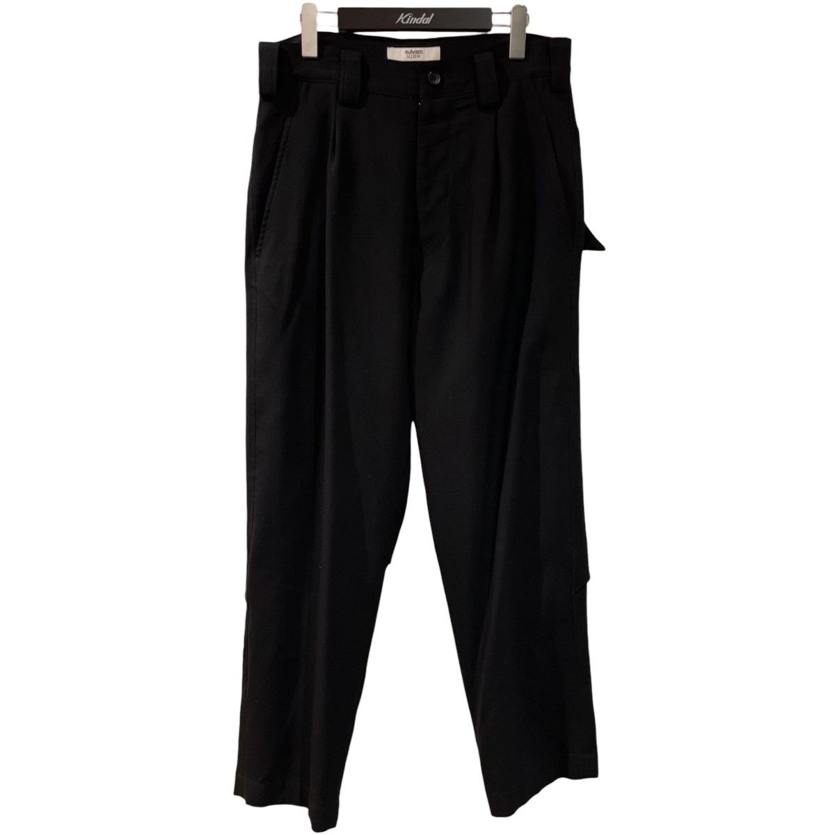 【中古】sulvam&times;UJOH1Tuck Wide Pants ワイドトラウザー US-P01-002 ブラック サイズ：S【価格見直し】｜ブランド古着のカインドオル