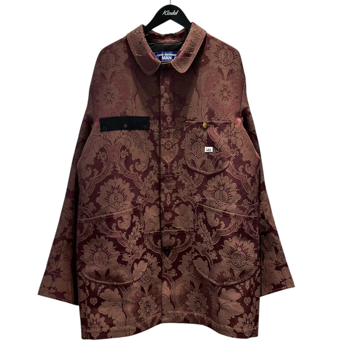 【中古】JUNYA WATANABE CdG MAN×LEE26SS W-NAME JACQUARD COAT ワークジャケット WQ-C005-051-1-5 ワインレッド サイズ:XL【価格見直し】|ブランド古着のカインドオル