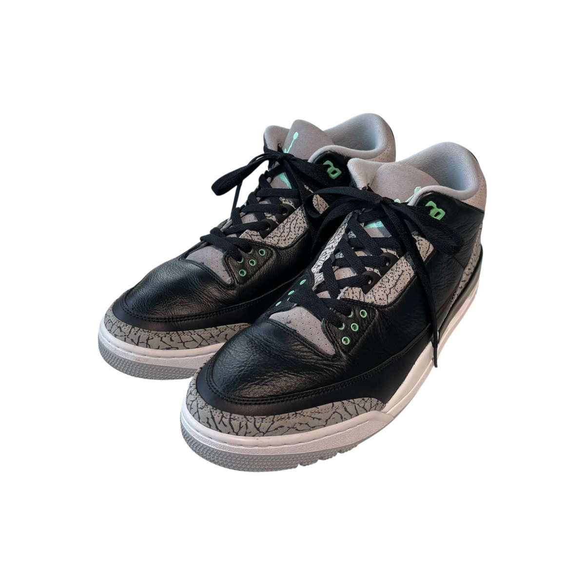 【中古】 NIKE　 Air Jordan 3 Retro Green Glow ローカットスニーカー CT8532-031 ブラック サイズ：32 【120226】（ナイキ）