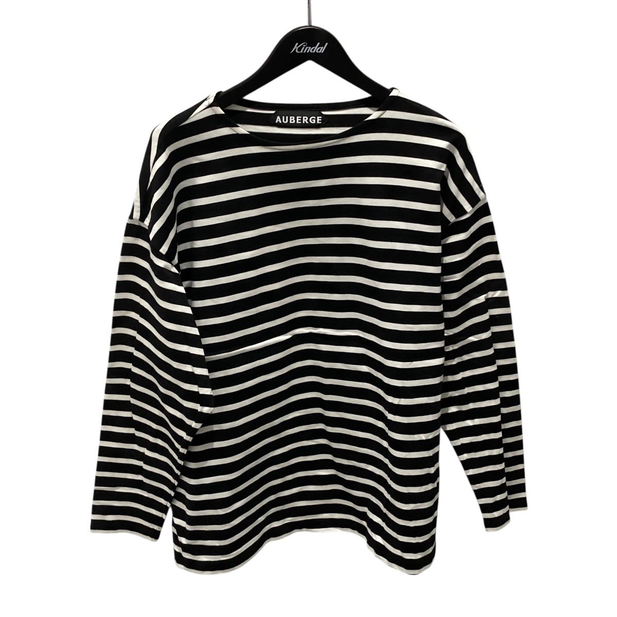 【中古】 AUBERGE COCO ボーダー 長袖カットソー ブラック×ホワイト サイズ：44 【価格見直し】