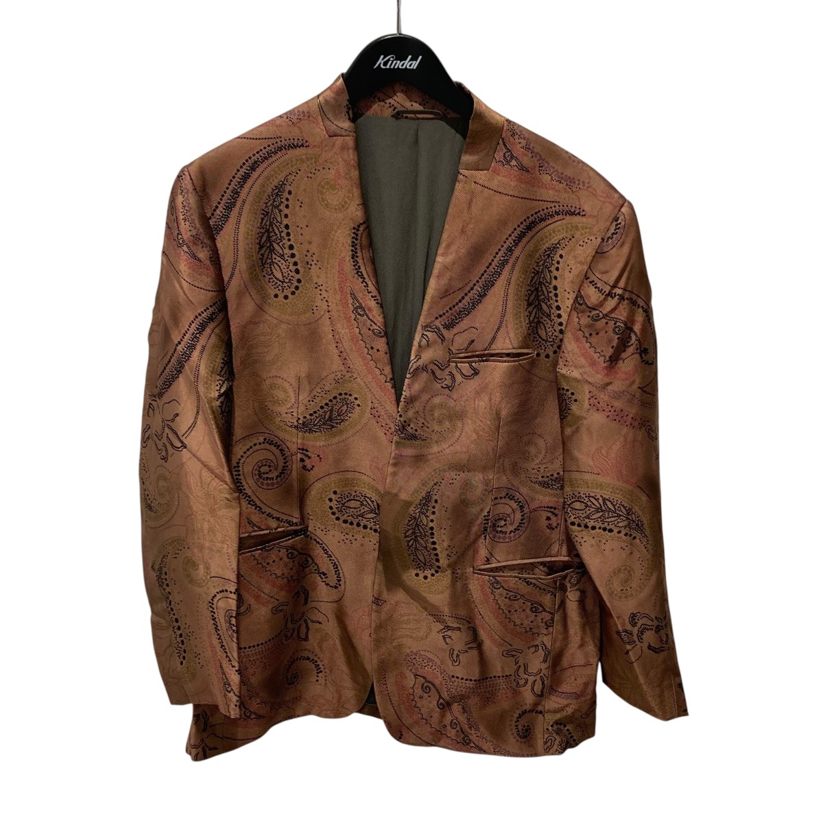 【中古】 ETRO ペイズリー ノーカラーシルクジャケット 161-1G926-4113 ピンク サイズ：Free 【価格見直し】
