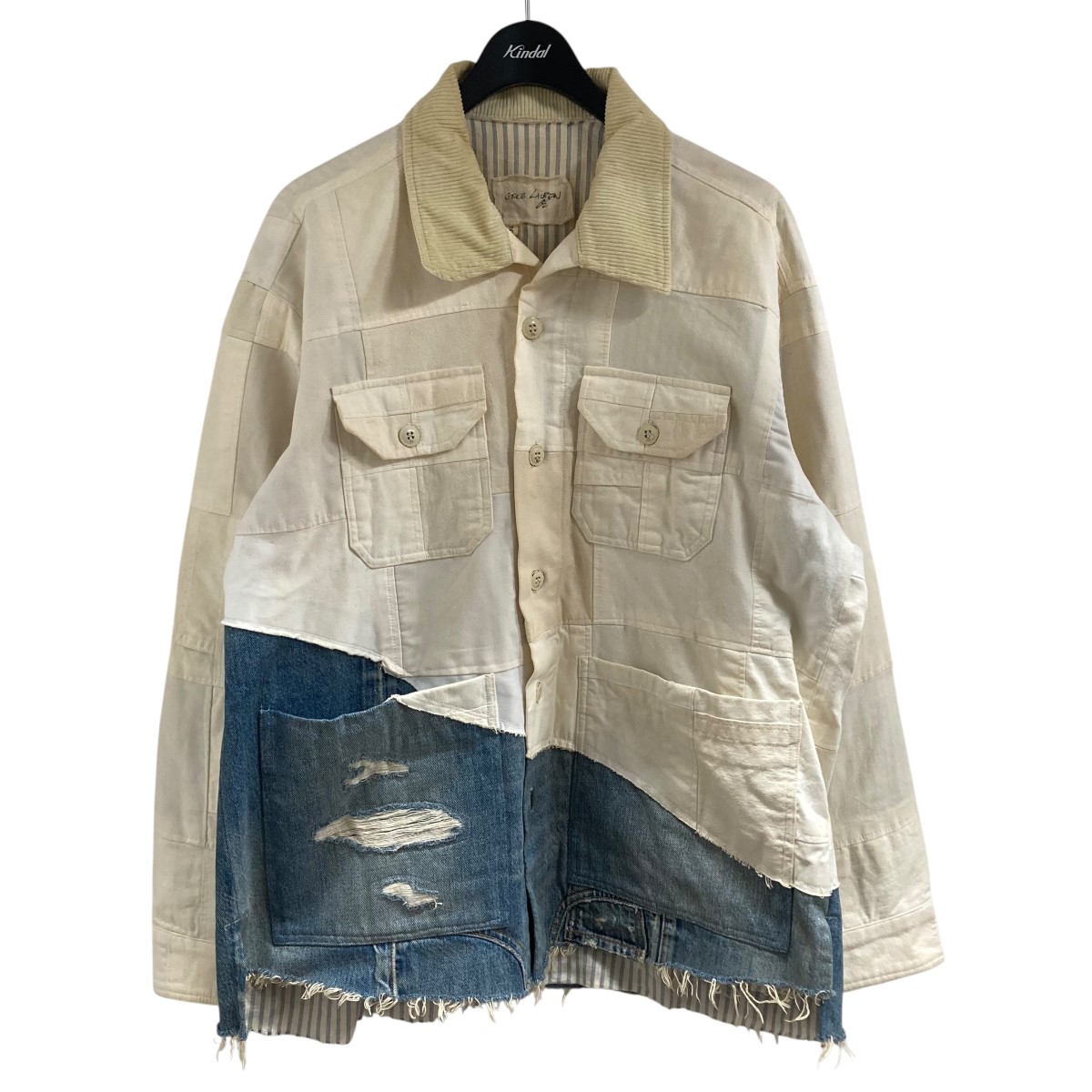 【中古】 GREG LAUREN 再構築カバーオール キナリ×インディゴ サイズ:3 【120226】(グレッグローレン)