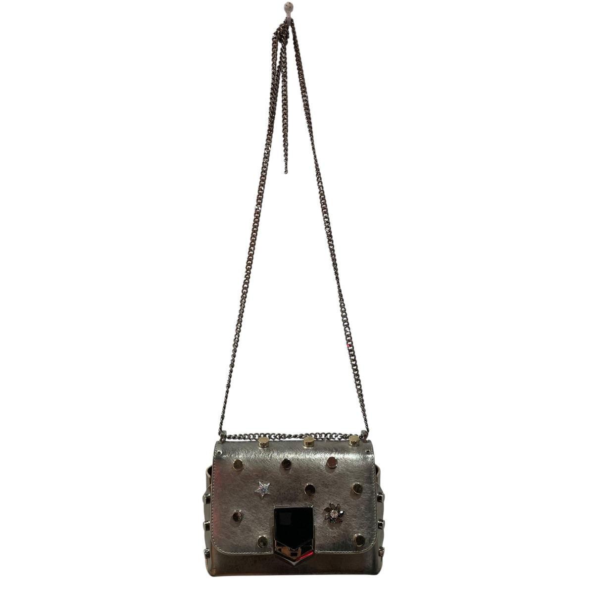 【中古】 JIMMY CHOO LOCKETT PETITE ショルダーバッグ シルバー 【価格見直し】
