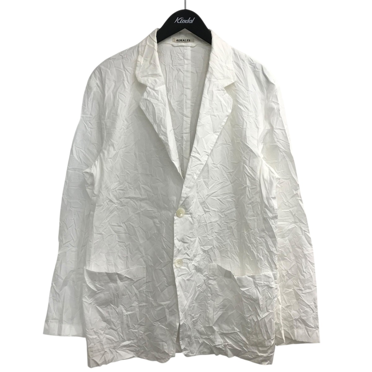 【中古】 AURALEE 24SS 「WRINKLED WASHED FINX TWILL JACKET」 シワ加工テーラードジャケット A24SJ01FW ホワイト サイズ：3 【価格見直し】 12,184円