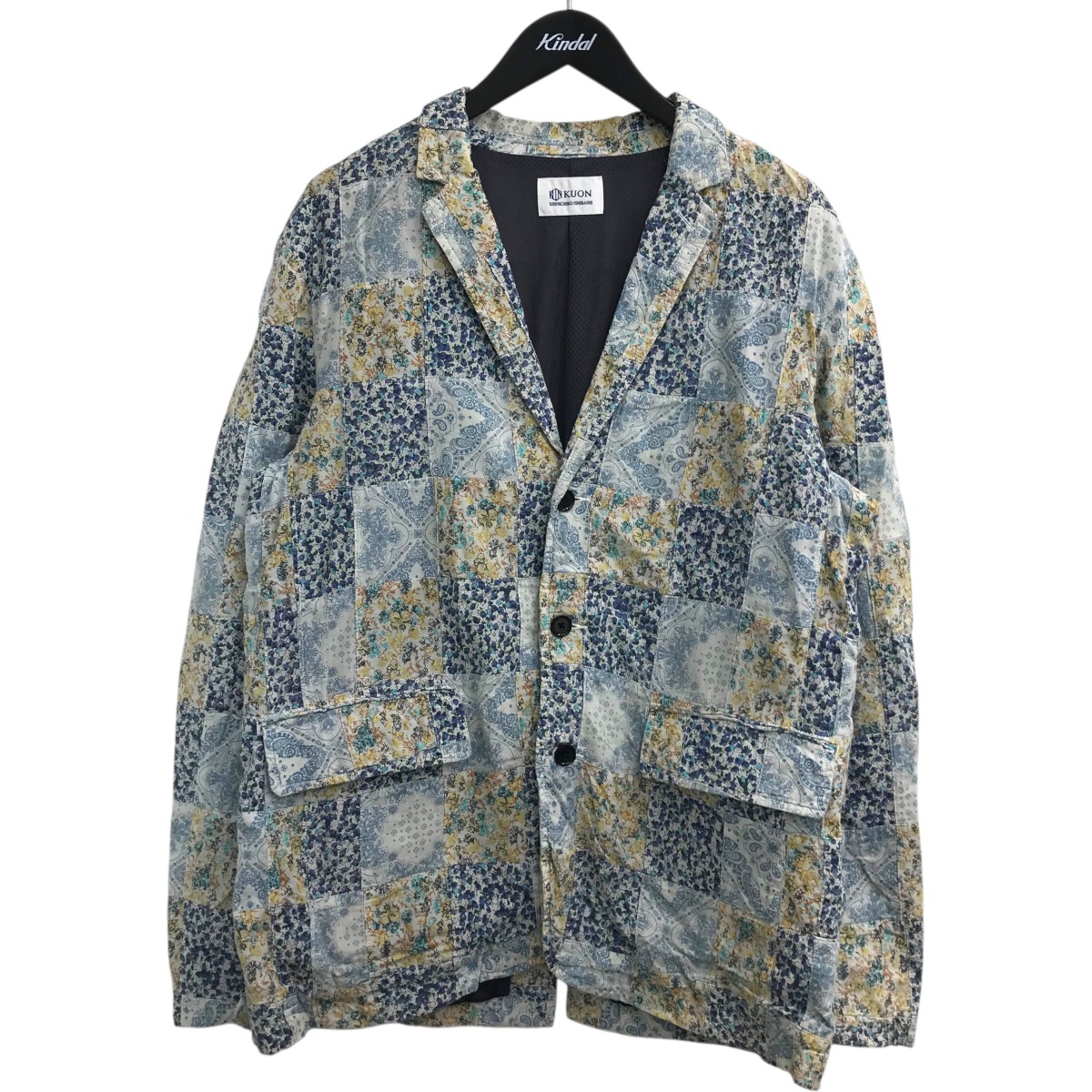 【中古】 KUON　 「FLORAL PATCHWORK EASY BLAZER」 パッチワークーテーラードジャケット 2101 JK0508 マルチカラー サイズ：L 【040426】（クオン）