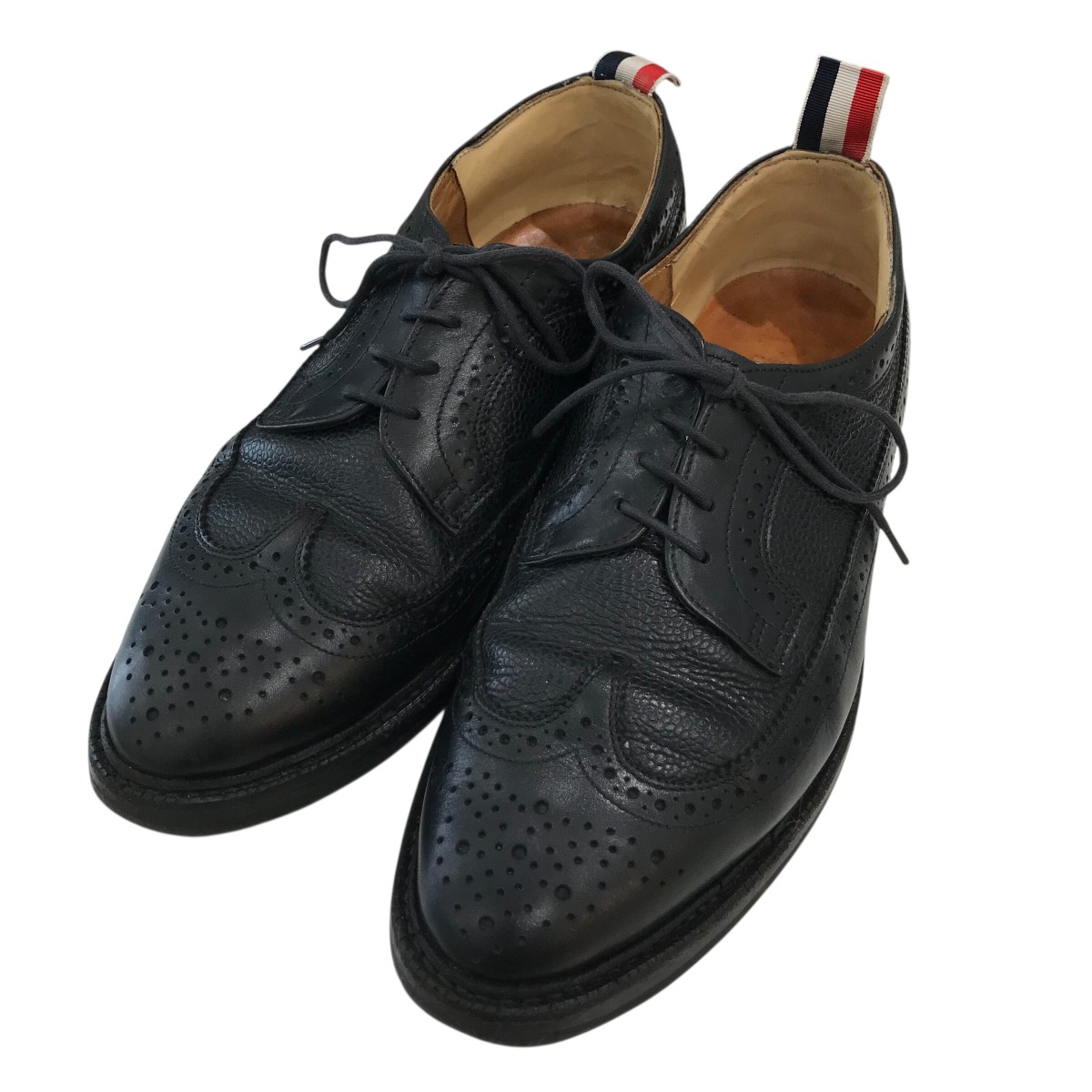 【中古】 Thom Browne　 ウイングチップレザーシューズ ブラック サイズ：7.5(25.5CM相当) 【130226】（トム・ブラウン）