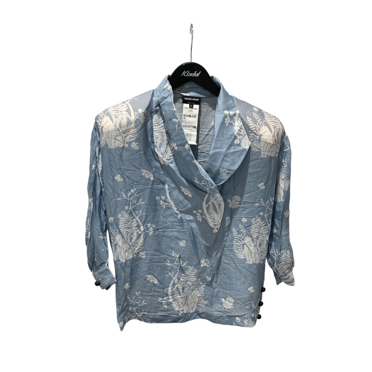 【中古】 GIORGIO ARMANI　 ブラウス ブルー×ホワイト サイズ：40 【130226】（ジョルジオ・アルマーニ）