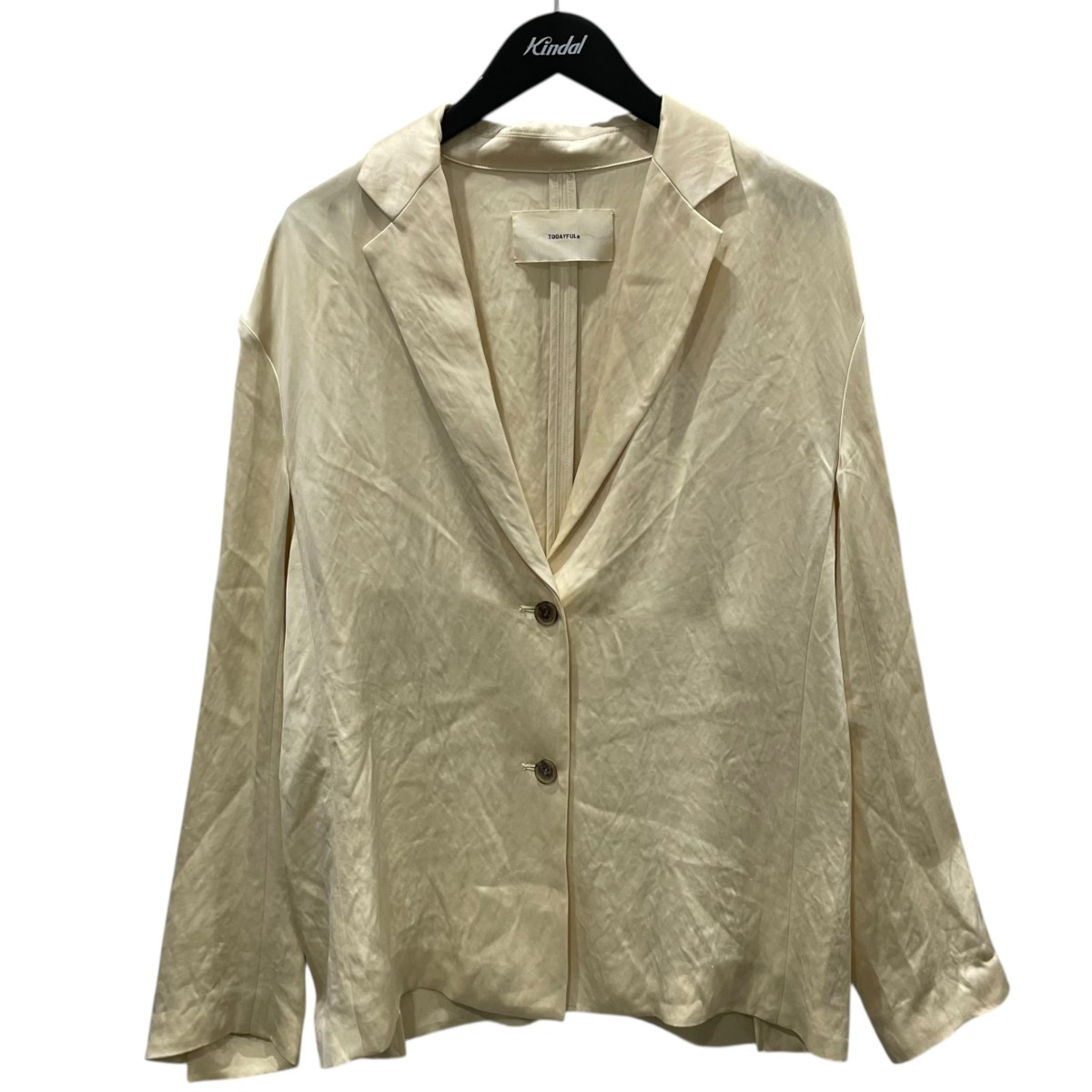【中古】<br>TODAYFUL<br>24SS サテンオーバージャケット Satin Over Jacket 12410103 エクリュ サイズ：36<br>【価格見直し】