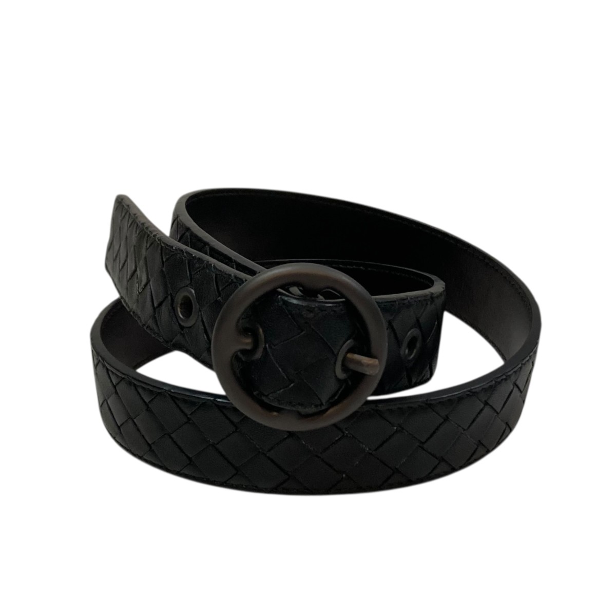 【中古】 BOTTEGA VENETA レザーベルト ブラック サイズ：75cm 30IN 【価格見直し】