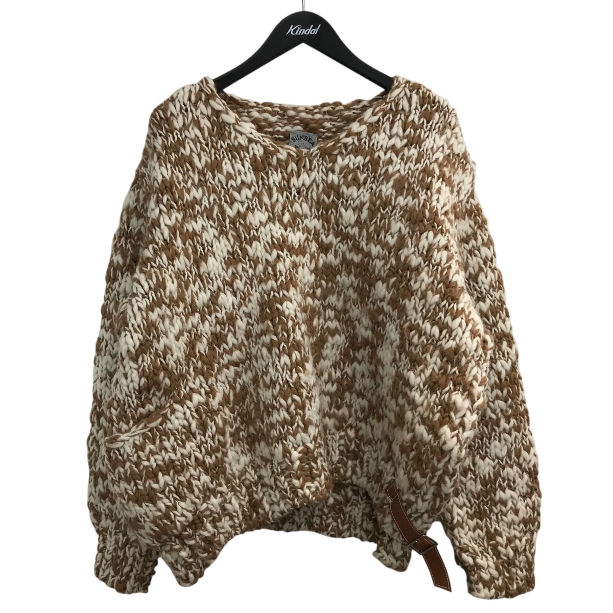【中古】 SUNSEA　 「Big Slab Volume1」 ニット 21A50 ベージュ×ホワイト サイズ：2 【140226】（サンシー） 19,712円