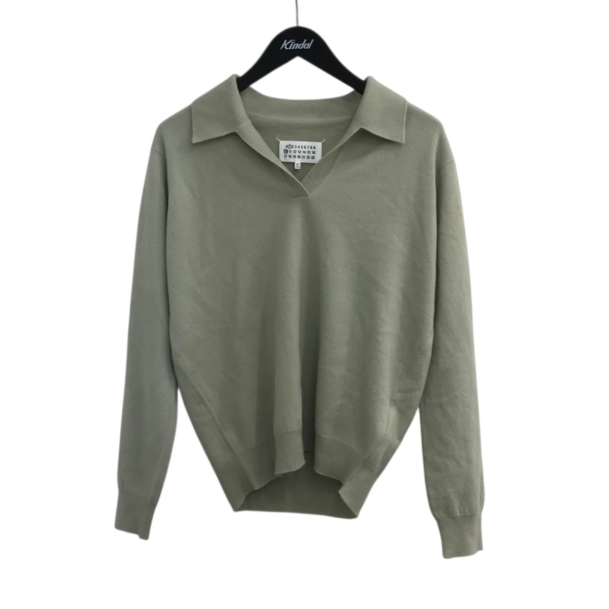 【中古】 Maison Margiela1 10　 25AW ニットポロシャツ S51GL0063 グリーン サイズ：L 【140226】（メゾンマルジェラ1 10）