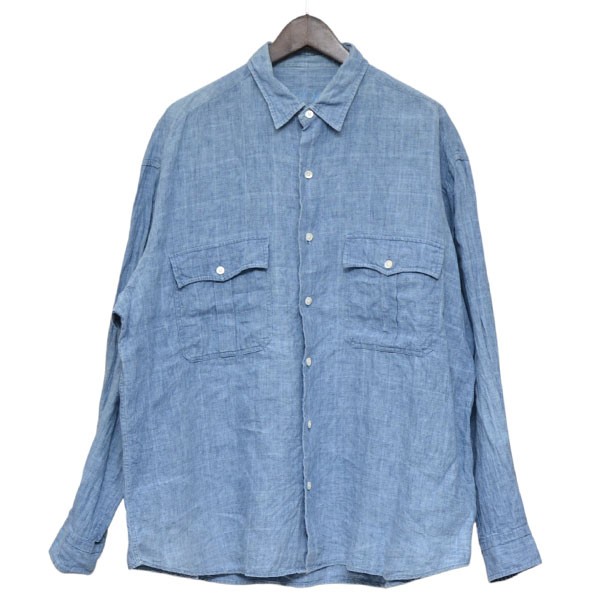 【中古】 Porter Classic　 ROLL UP LINEN SHIRT　ロールアップリネンシャツ ライトインディゴ サイズ：L 【130226】（ポータークラシック） 16,622円