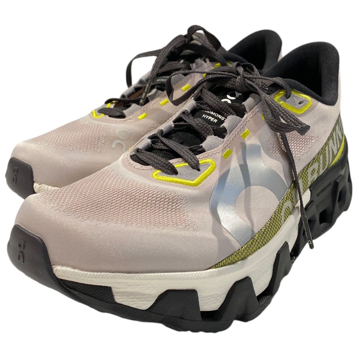 【中古】On Cloudmonster Hyperクラウドモンスター ハイパースニーカー靴 3ME10134323 Fade／Lime 大いさ：US M7(25糎) 【130226】（オン） その他-メンズ靴