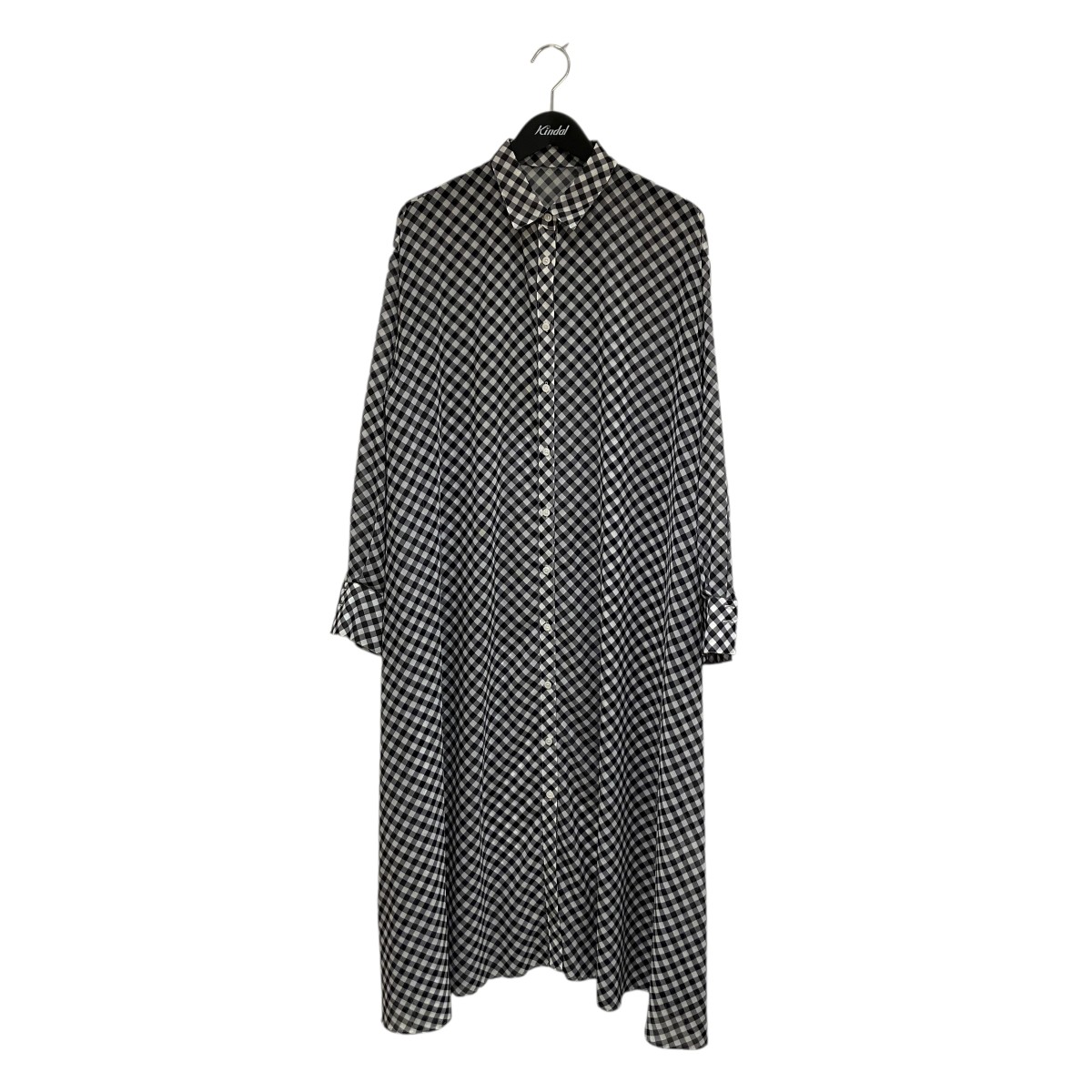 【中古】 AMERI GINGHAM CHECK SHIRT DRESS ギンガムチェックシースルーシャツワンピース 01210550730 ホワイト×ブラック サイズ：M 【価格見直し】