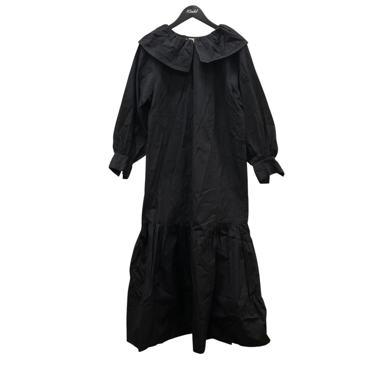 【中古】 ne quittez pas POPLIN DOBBY ZIGZAG TAPE BIG COLLAR DRESS ワンピース 010442GJ3 ブラック サイズ：M 【価格見直し】