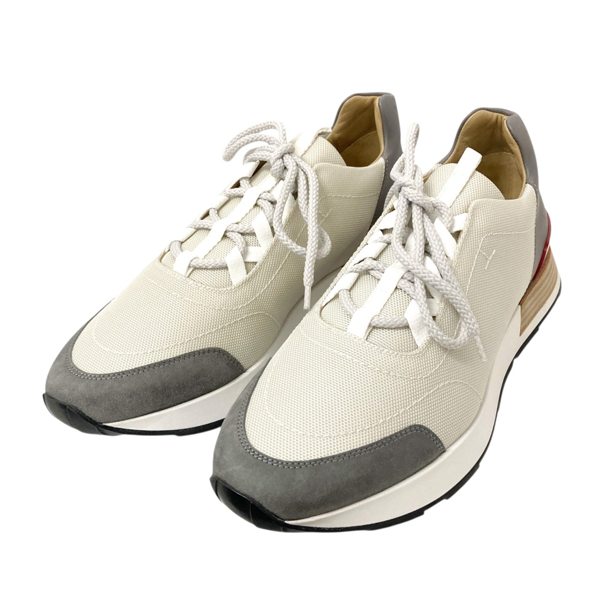 【中古】 HERMES　 マイルス スニーカー 202939Z ホワイト×グレー サイズ：44 【140226】（エルメス）