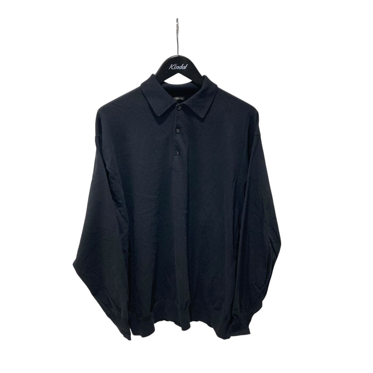 【中古】<br>COMOLI<br>25SS ニットポロシャツ B01-06003 ブラック サイズ：3<br>【価格見直し】