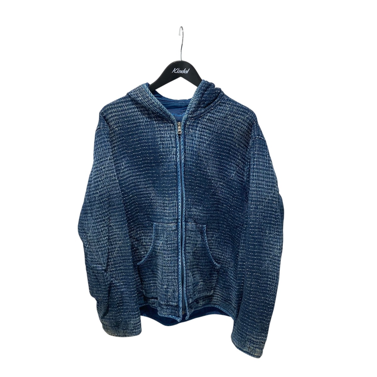 【中古】 Porter Classic PC KENDO SASHIKO LIGHT ZIPPARKA ジップパーカー ネイビー サイズ：XL 【価格見直し】