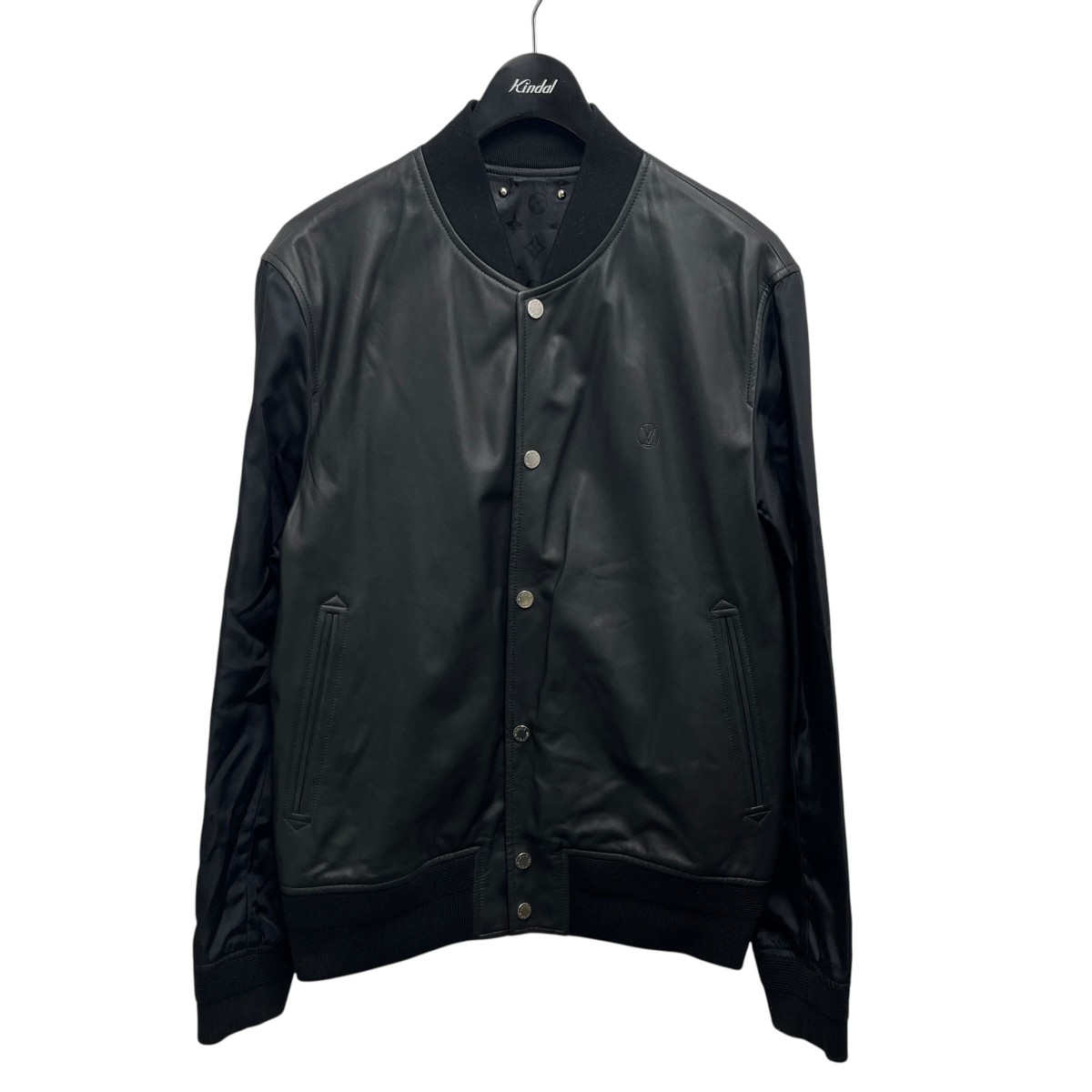 【中古】LOUIS VUITTON モノグラムリバーシブルレザージャケット HFL40WKPT 黒いこと 大きさ：50 【140226】（ルイヴィトン）