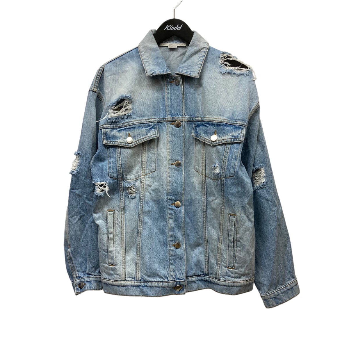 【中古】 STELLA McCARTNEY　 ダメージ加工デニムジャケット 445705 ライトインディゴ サイズ：38 【140226】（ステラマッカートニー）