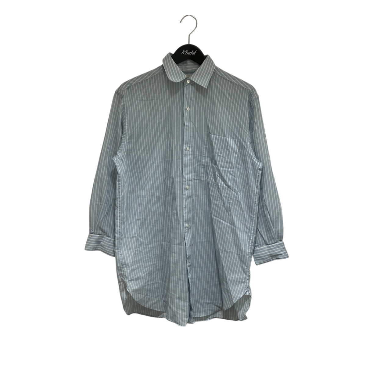 【中古】\u003cBR\u003eblurhms\u003cBR\u003e23SS Stripe Pajamas Jacket 長袖プルオーバー BHSW23S115 青色 大きさ：0\u003cBR\u003e【通貨価値思いなおす】