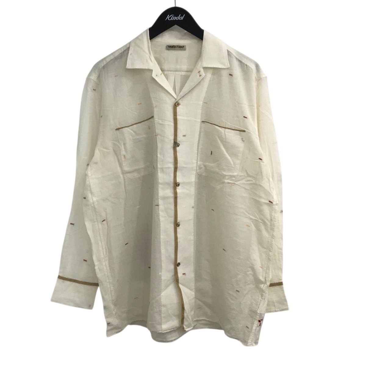 【中古】 MAATEE&SONS 25ss 「OP JAMDANI」 オープンカラーシャツ MT51030611 オフホワイト サイズ:1 【150226】(マーティーアンドサンズ)