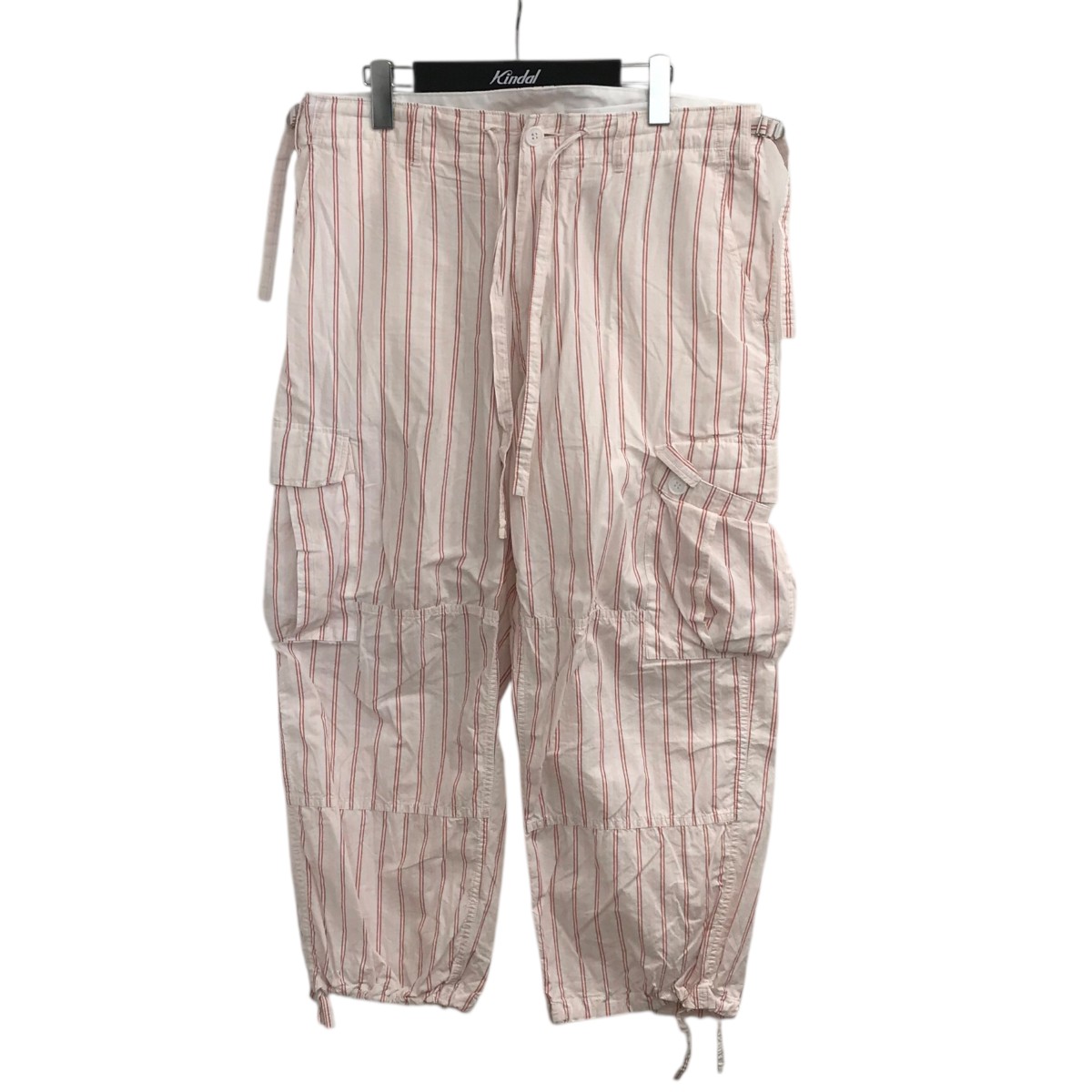 【中古】 UNUSED ストライプカーゴパンツ UW0867 ピンク サイズ：3 【価格見直し】