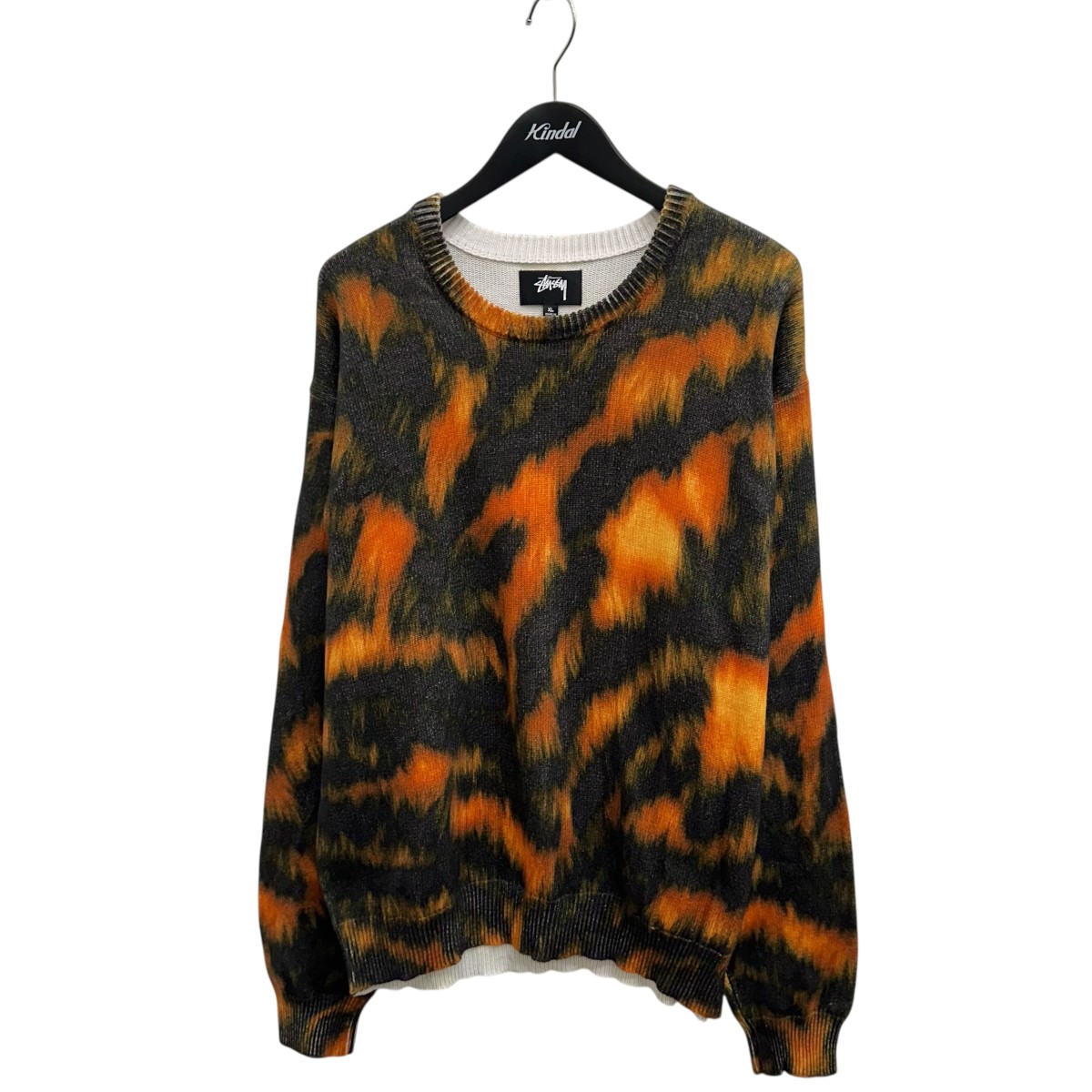 【中古】 stussy　 ニット 117171 オレンジ×グレー サイズ：XL 【150226】（ステューシー）