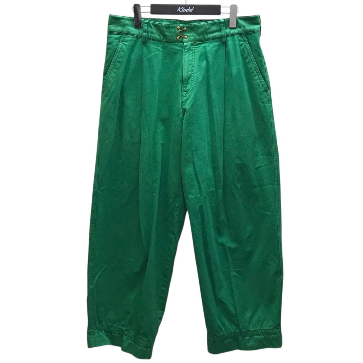 【中古】KOLOR　タックパンツ グリーン サイズ：2 【130726】（カラー）｜ブランド古着のカインドオル