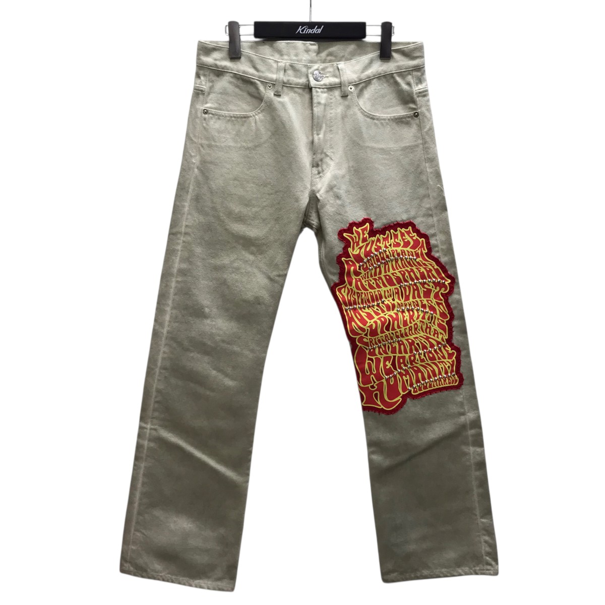 【中古】 BLUEMARBLE スタッズデニムパンツ アイボリー サイズ：30 【価格見直し】