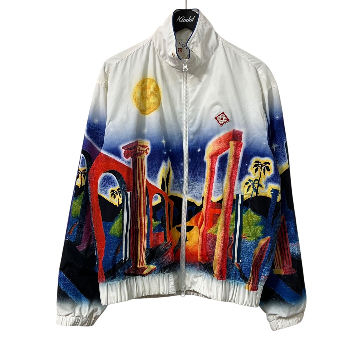 【中古】 CASABLANCA　 25SS Midnight Acropolis Windbreaker Jacket ジップブルゾン MPS25 JK 033 01 ホワイト サイズ：M 【150226】（カサブランカ）