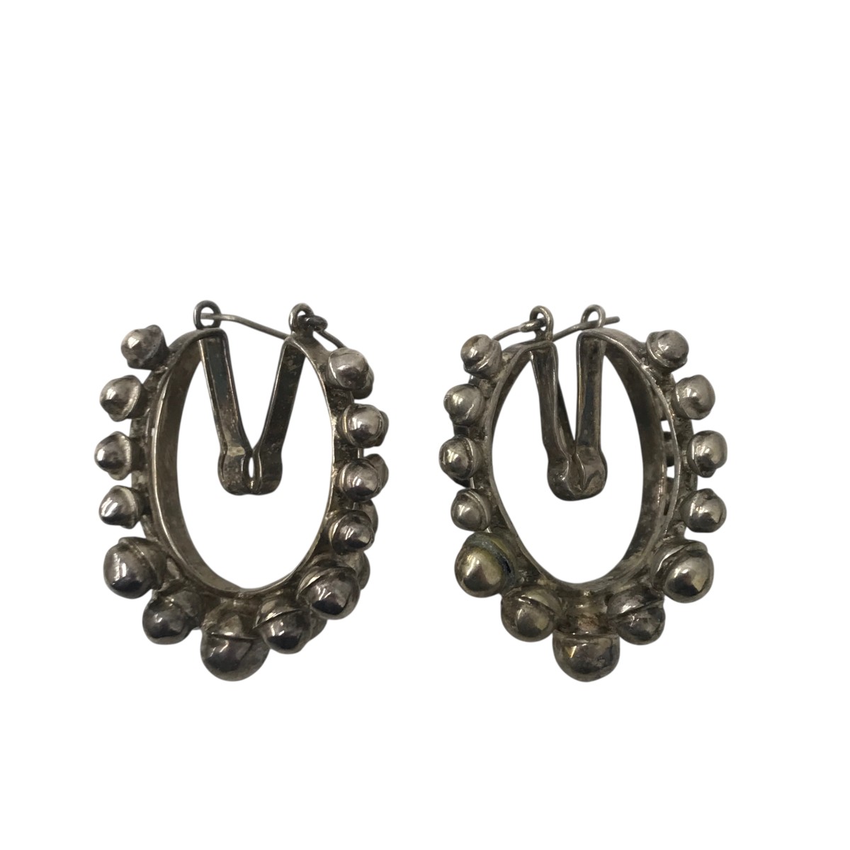 【中古】 Patou　 シルバー ブラス＆パール フープ イヤリング シルバー 【150226】（パトゥ）