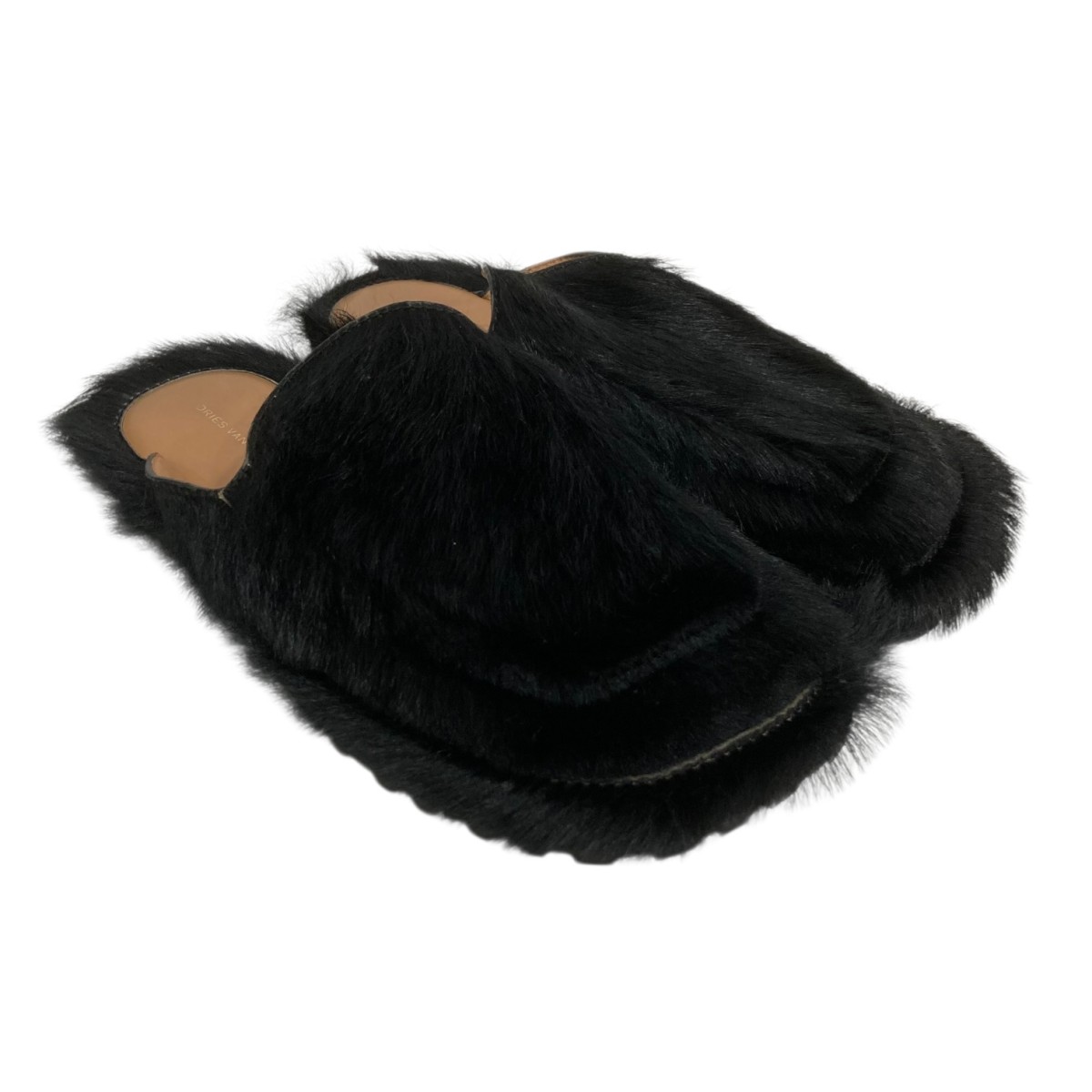 【中古】DRIES VAN NOTEN 毛皮サンダル DD946 黒いこと 大きさ：37 【150226】（ドリスヴァンノッテン）