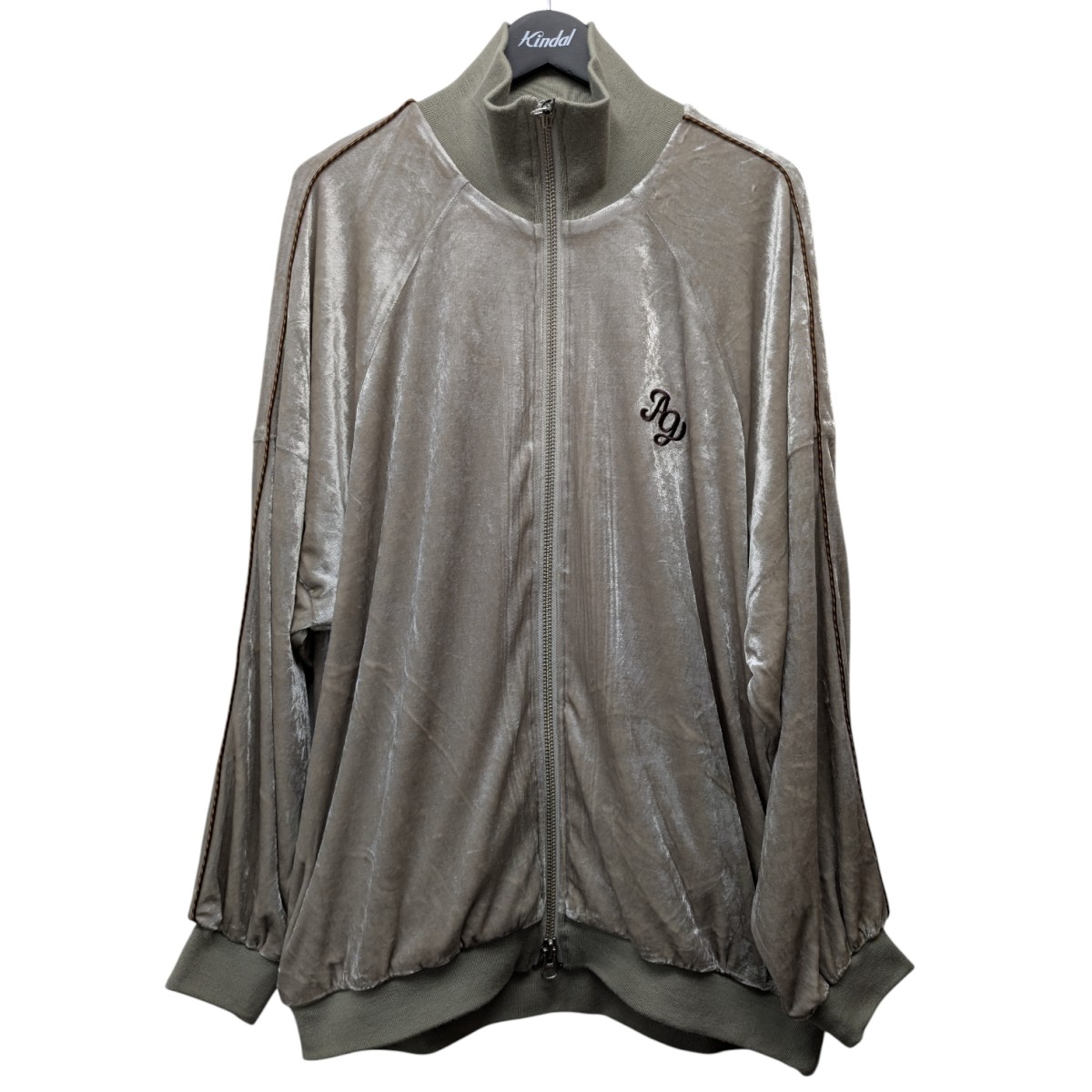【中古】AMBERGLEAM Crush Velour Drivers Jacket クラッシュベロアドライバーズジャケット 1315151117 アンティークグレー サイズ:M 【150226】(アンバーグリーム)|ブランド古着のカインドオル