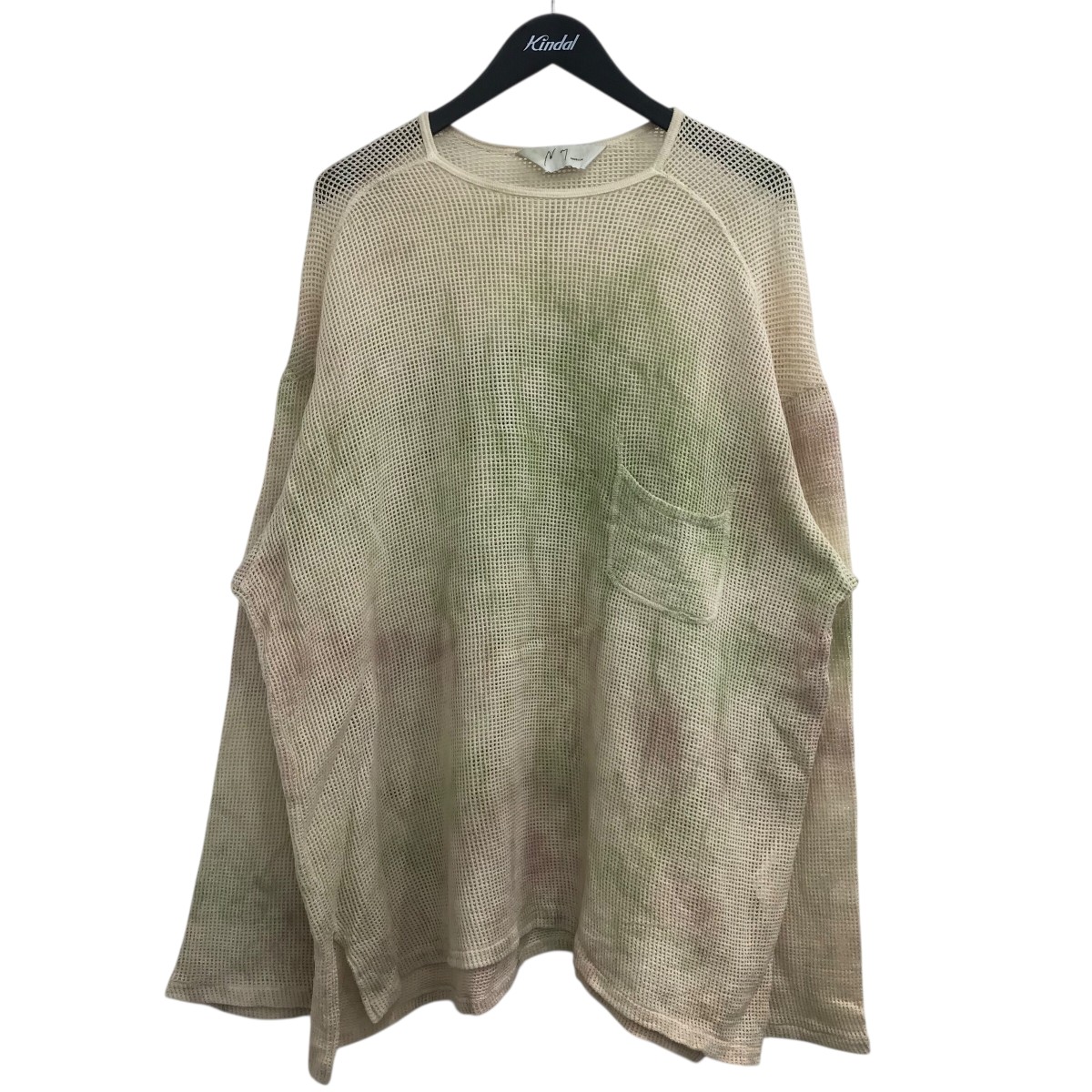【中古】 ANCELLM 25SS 「MARBLING MESH LS T-SHIRT」 マーブルメッシュカットソー ANC CT113 グリーン サイズ:2 【価格見直し】