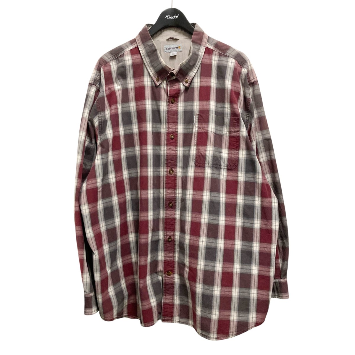 【中古】 CarHartt　 チェックシャツ 101750 ワインレッド×グレー サイズ：3XL 【160226】（カーハート）