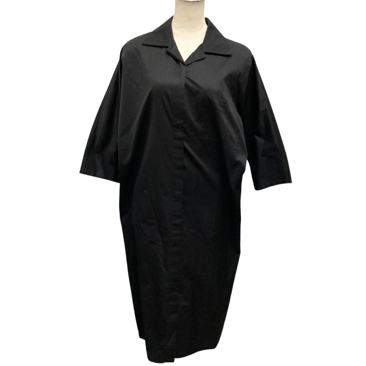 【中古】HERMESシャツワンピース 2H0543DB ブラック サイズ:34【価格見直し】|ブランド古着のカインドオル