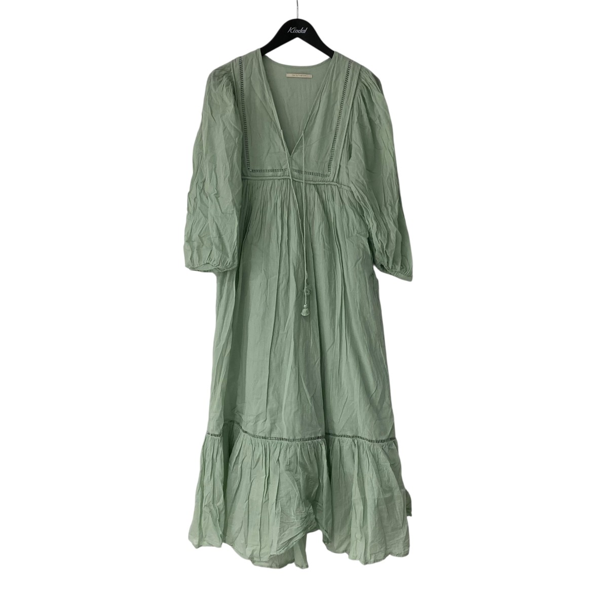 【中古】 ne quittez pas COTTON VOILE GATHER DRESS ワンピース 010441GT2 グリーン サイズ:M 【160226】(ヌキテパ)